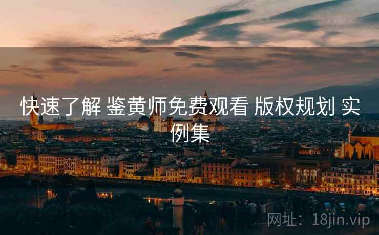 快速了解 鉴黄师免费观看 版权规划 实例集