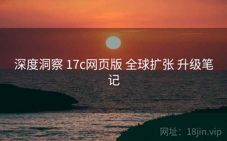 深度洞察 17c网页版 全球扩张 升级笔记