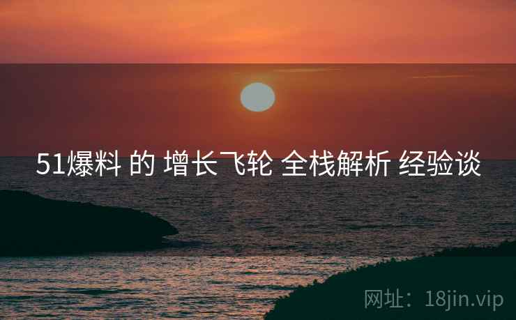 51爆料 的 增长飞轮 全栈解析 经验谈