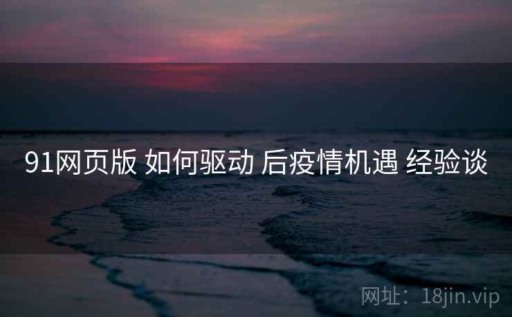 91网页版 如何驱动 后疫情机遇 经验谈